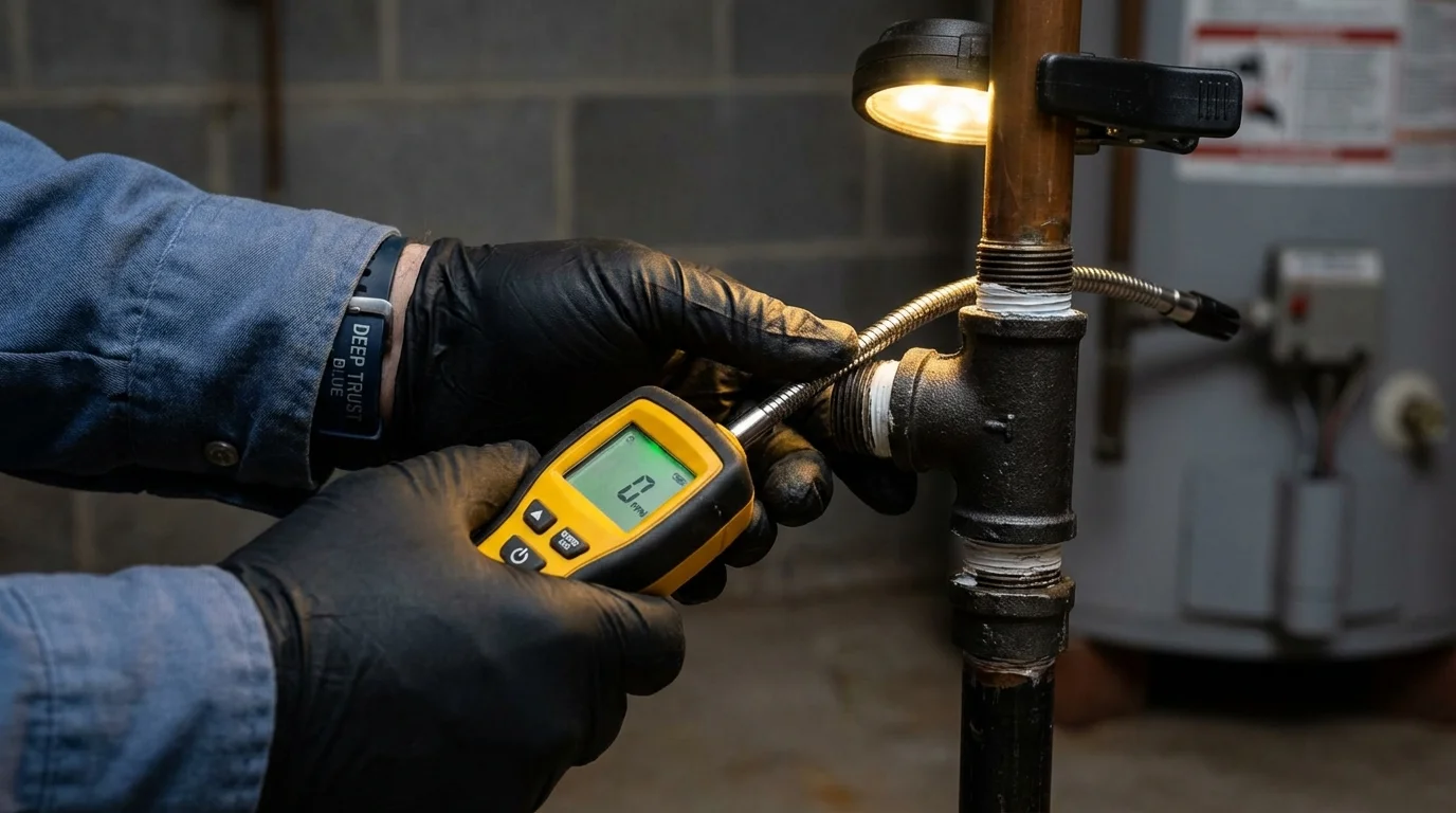 Gas leak detection with electronic sniffer by Johns Plumbing LLC in Sherrills Ford